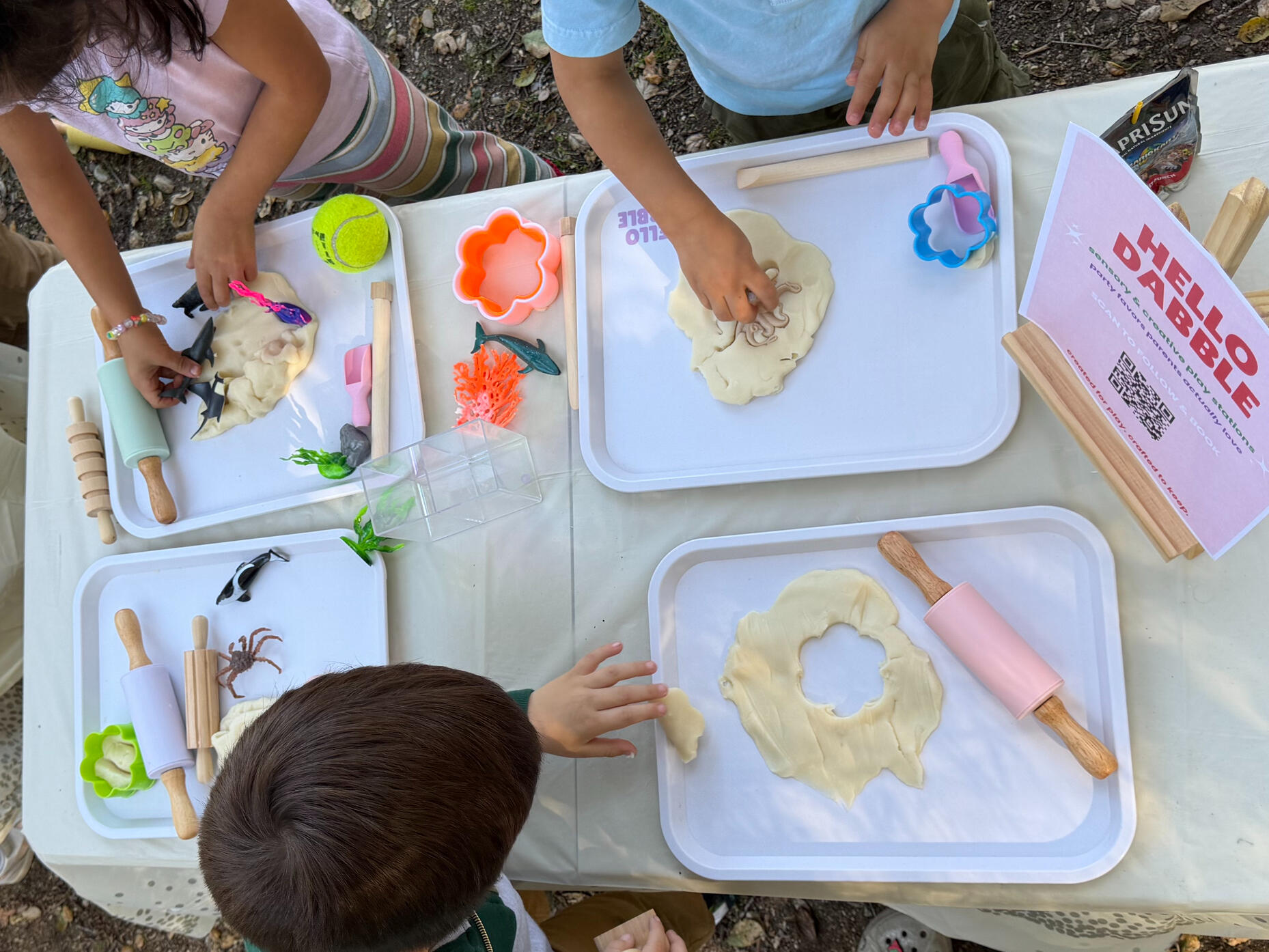 Dino Sensory Kit Custom Sensory play for parties, dough, rice, tools.