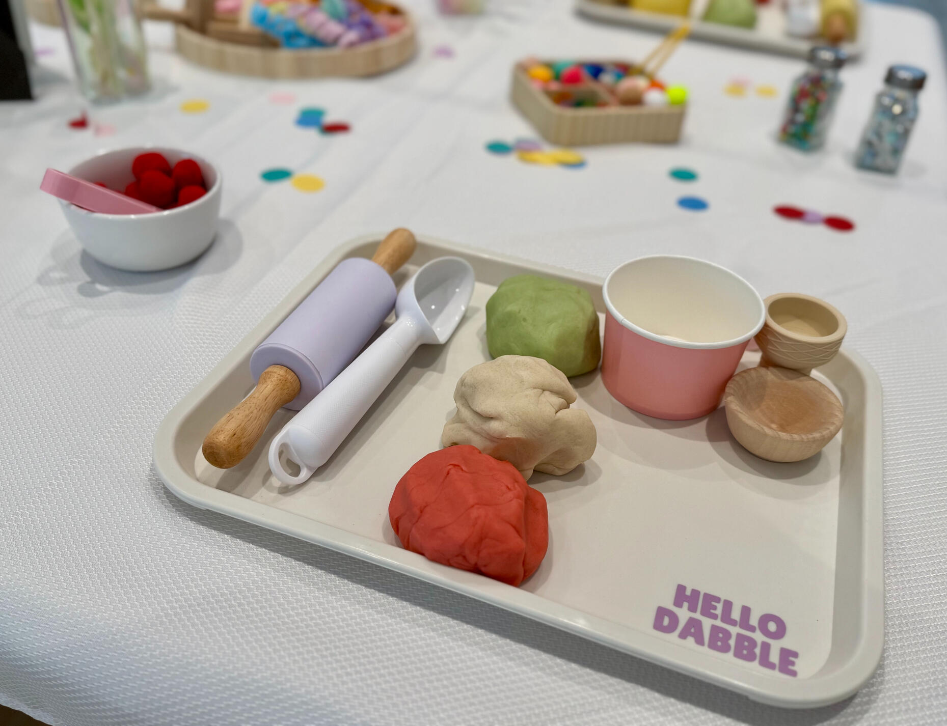 Sweets Sensory Kit Birthday sensory play kit with rice bins and tools, Los Angeles.